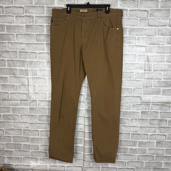 AG Adriano Goldschmied The Graduate Tailored Leg Light Brown 5 Pkt Pants 38 x 34 - Picture 1 of 10